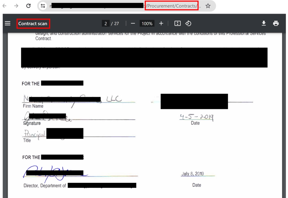 Exemple de document confidentiel trouvé sur le web